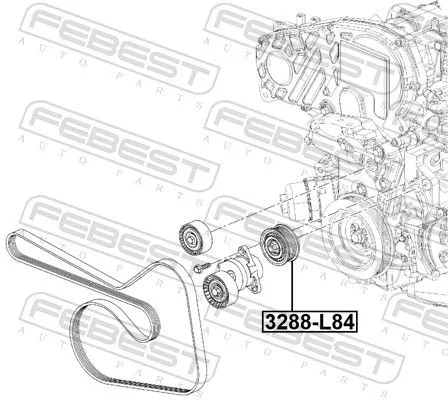 FEBEST Deflection/Guide Pulley, V-ribbed belt (3288-L84)