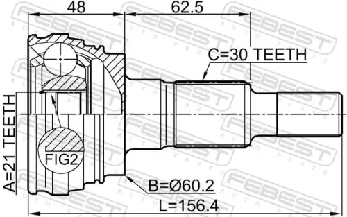 FEBEST Joint Kit, drive shaft (3410-PANR)