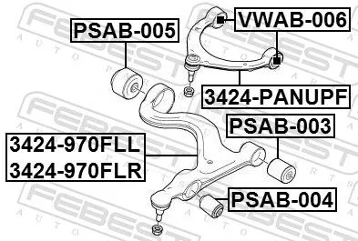FEBEST Control/Trailing Arm, wheel suspension (3424-970FLR)