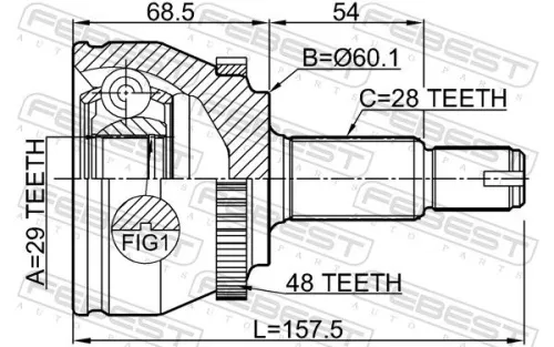 FEBEST Joint Kit, drive shaft (3510-NL3A48)