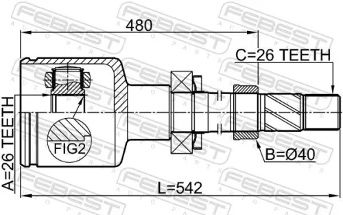 FEBEST Joint Kit, drive shaft (3511-NL32WDMTRH)