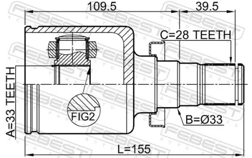 FEBEST Joint Kit, drive shaft (3511-SX11LH)