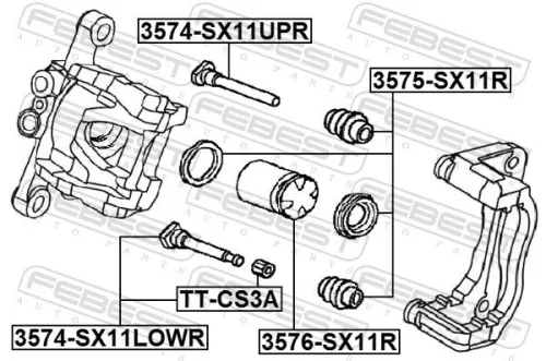 FEBEST Repair Kit, brake caliper (3575-SX11R)