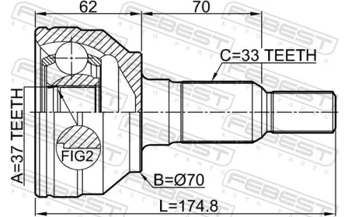 FEBEST Joint Kit, drive shaft (3610-H3)