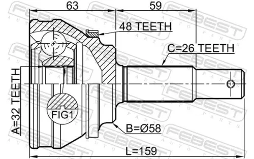 FEBEST Joint Kit, drive shaft (6510-003A48)
