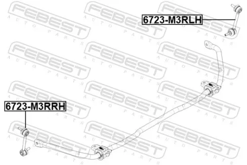 FEBEST Link/Coupling Rod, stabiliser bar (6723-M3RRH)
