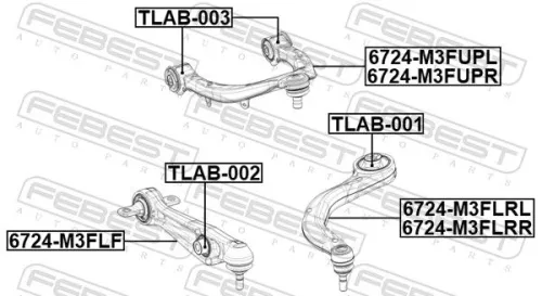 FEBEST Control/Trailing Arm, wheel suspension (6724-M3FLF)