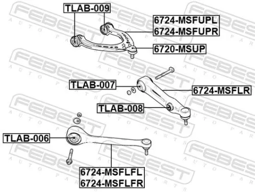 FEBEST Control/Trailing Arm, wheel suspension (6724-MSFLFR)