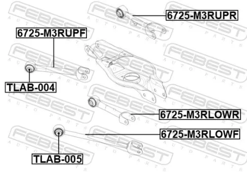 FEBEST Control/Trailing Arm, wheel suspension (6725-M3RLOWR)