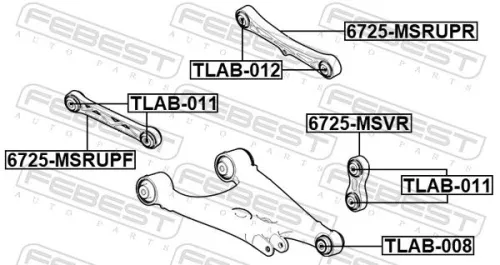 FEBEST Control/Trailing Arm, wheel suspension (6725-MSVR)