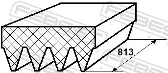 FEBEST V-Ribbed Belt (88126-4L813)