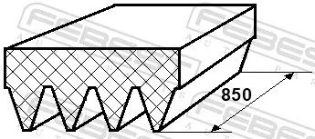 FEBEST V-Ribbed Belt (88126-4L850)