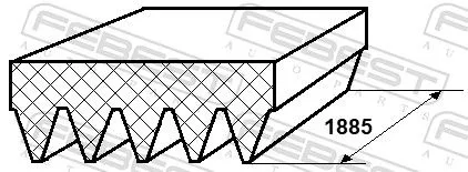 FEBEST V-Ribbed Belt (88127-5L1885)