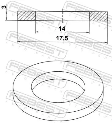 FEBEST Seal Ring, oil drain plug (88430-141830X)
