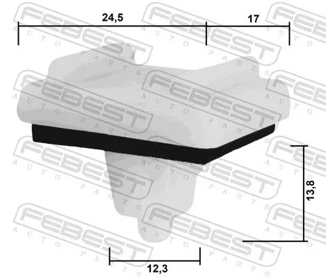 FEBEST Clip, trim/protection strip (88570-012)
