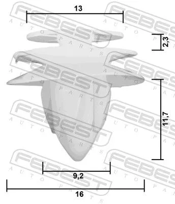 FEBEST Clip, trim/protection strip (88570-038)