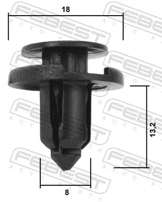 FEBEST Clip, trim/protection strip (88570-092)