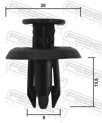 FEBEST Clip, trim/protection strip (88570-145)