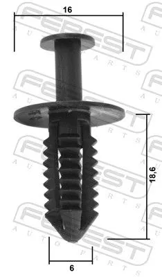 FEBEST Clip, trim/protection strip (88570-174)