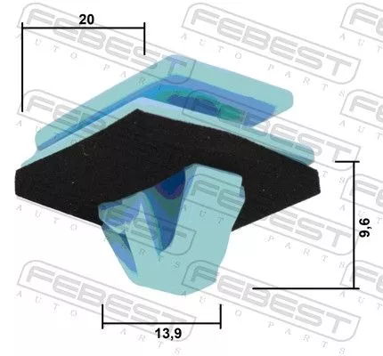 FEBEST Clip, trim/protection strip (88570-204)