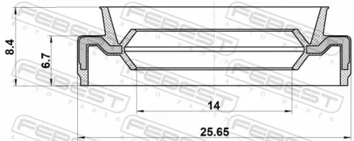 FEBEST Seal Ring, gearshift linkage (95EAY-15250708X)