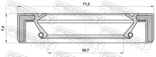 FEBEST Shaft Seal, transfer case (95GAS-52710707R)