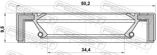 FEBEST Shaft Seal, differential (95GAY-36500909C)