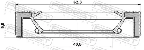FEBEST Shaft Seal, transfer case (95GAY-42621010C)