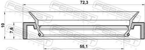FEBEST Seal Ring, wheel hub (95HAY-57720810X)
