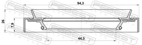 FEBEST Shaft Seal, differential (95HDY-46940826C)
