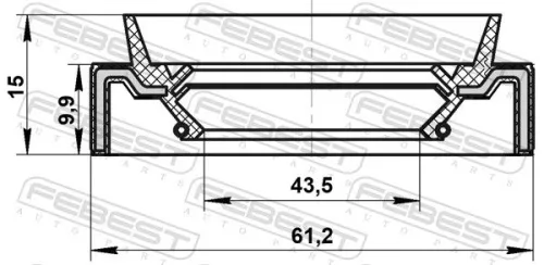 FEBEST Shaft Seal, transfer case (95JAS-45611015L)