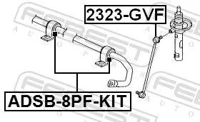 FEBEST Repair Kit, stabiliser bush (ADSB-8PF-KIT)