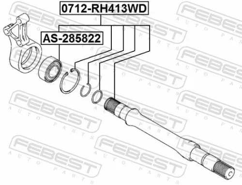 FEBEST Bearing, drive shaft (AS-285822)