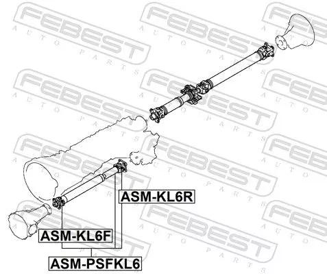 FEBEST Joint, propshaft (ASM-KL6R)