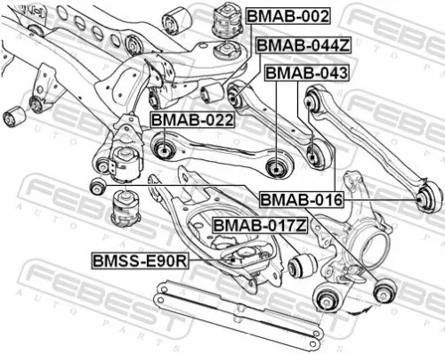 FEBEST Mounting, control/trailing arm (BMAB-016)