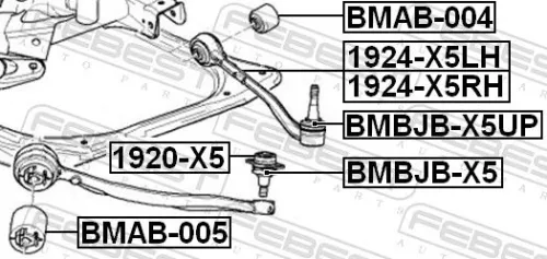 FEBEST Repair kit, supporting/ball joint (BMBJB-X5)