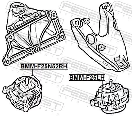 FEBEST Mounting, engine (BMM-F25N52RH)