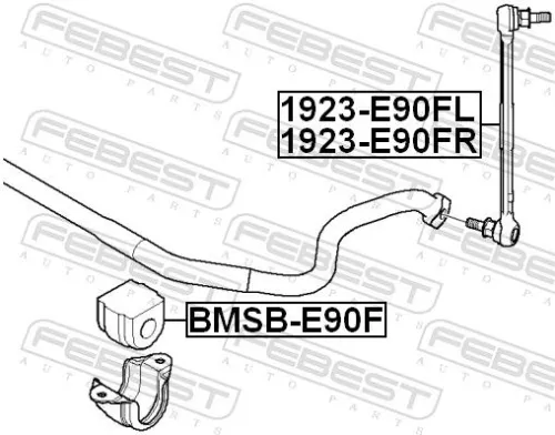 FEBEST Mounting, stabiliser bar (BMSB-E90F)