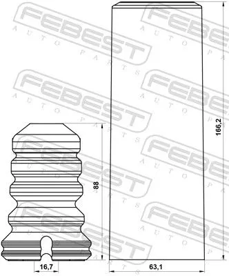 FEBEST Dust Cover Kit, shock absorber (BMSHB-E90R-KIT)