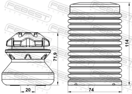 FEBEST Dust Cover Kit, shock absorber (BMSHB-F10F-KIT)