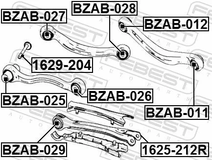 FEBEST Mounting, control/trailing arm (BZAB-029)