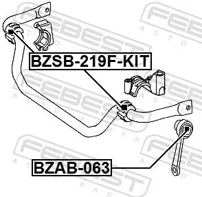 FEBEST Mounting, axle strut (BZAB-063)