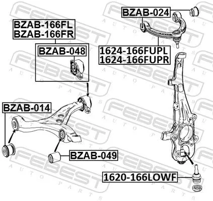 FEBEST Mounting, control/trailing arm (BZAB-166FL)