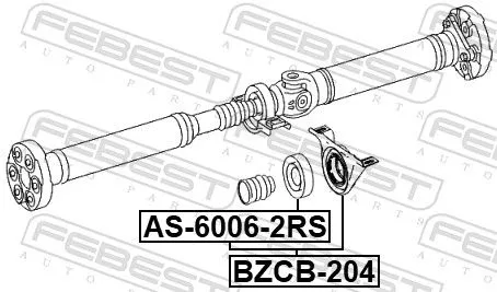FEBEST Bearing, propshaft centre bearing (BZCB-204)