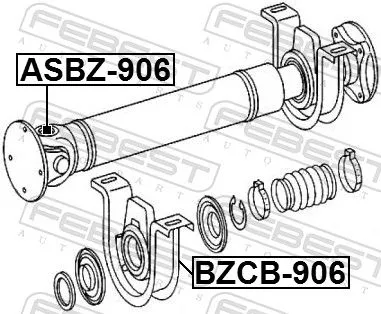 FEBEST Bearing, propshaft centre bearing (BZCB-906)
