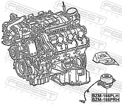 FEBEST Mounting, engine (BZM-166PLH)