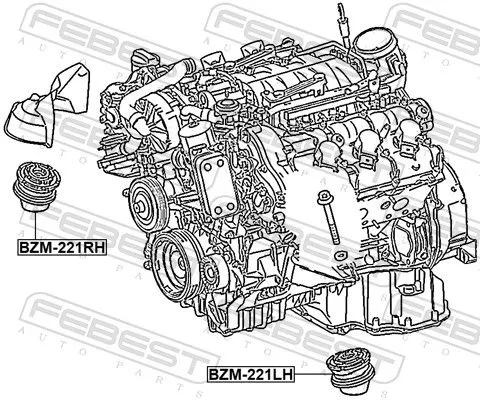 FEBEST Mounting, engine (BZM-221LH)