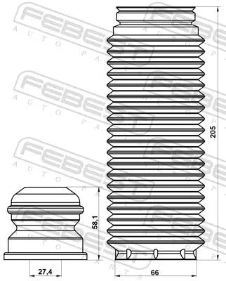 FEBEST Dust Cover Kit, shock absorber (BZSHB-639F-KIT)