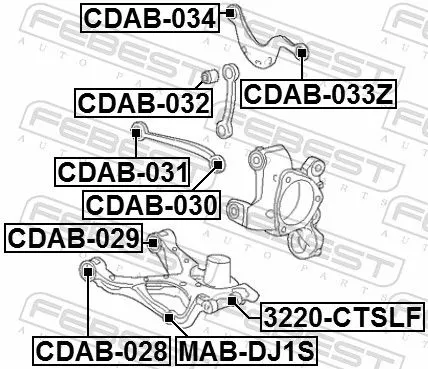 FEBEST Mounting, control/trailing arm (CDAB-033Z)