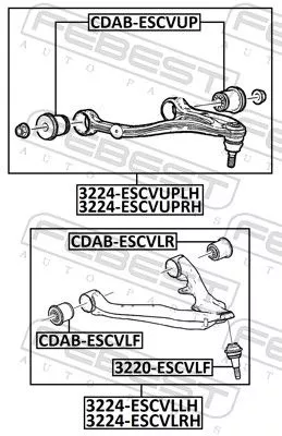 FEBEST Mounting, control/trailing arm (CDAB-ESCVUP)
